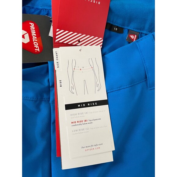 Spyder Womens Ski Pants 10 Blue Black Primaloft Insulated‎ Waterproof Adjustable - Picture 12 of 15